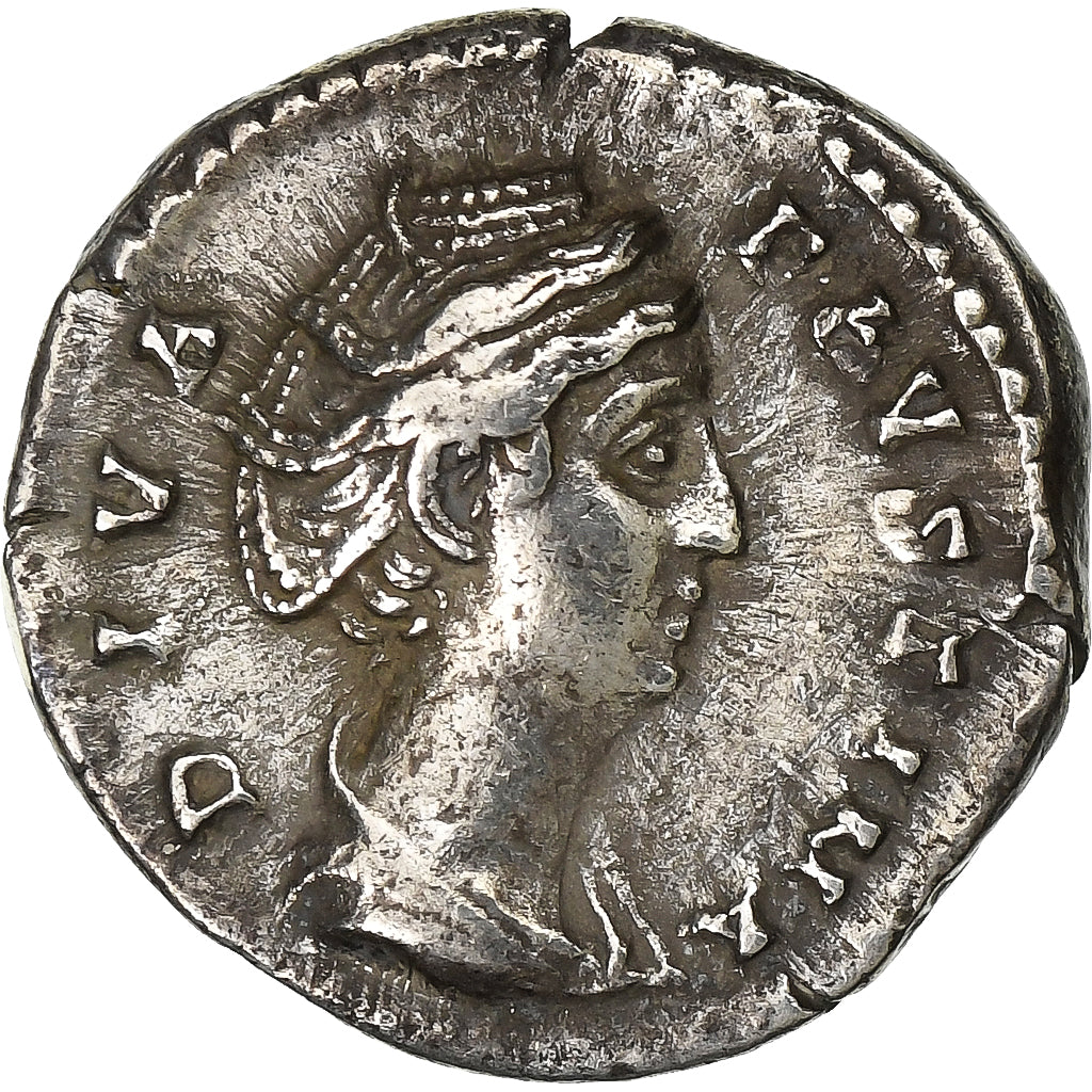 Diva Faustina I, Denarius, 141, Rome, Silver, AU(50-53), RIC:362