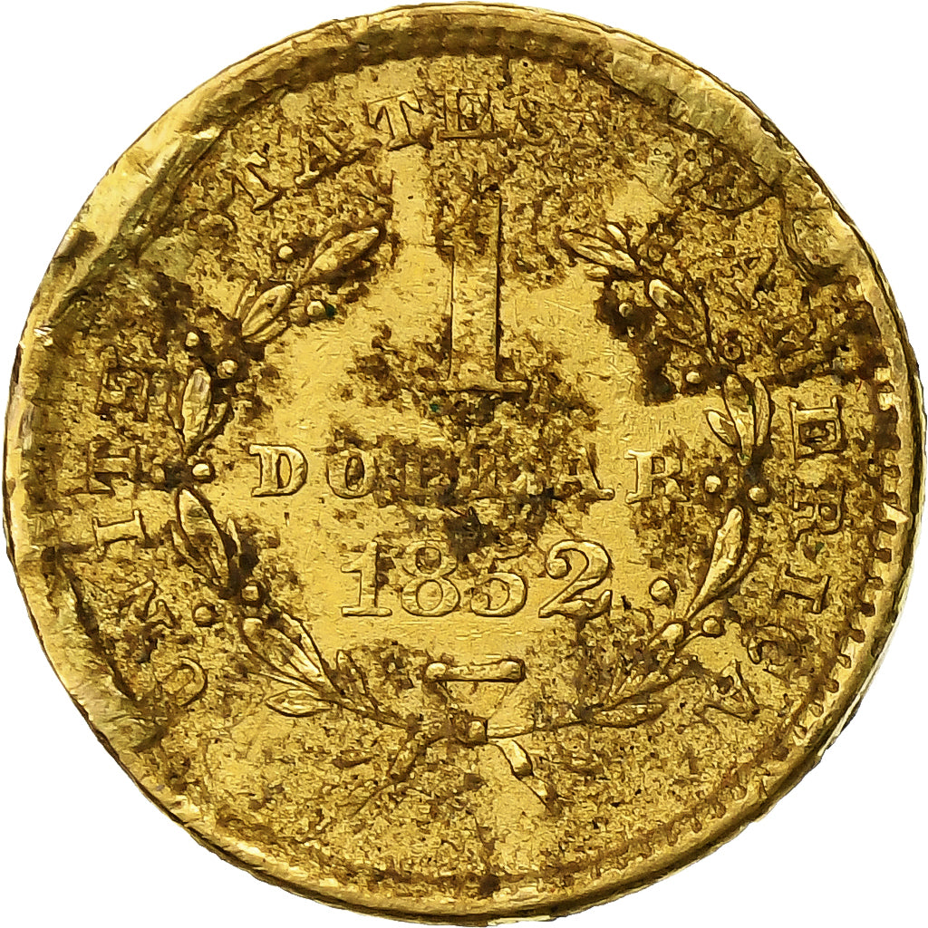 United States, Dollar, Liberty Head, 1852, Philadelphia, Gold, AU(55-58)