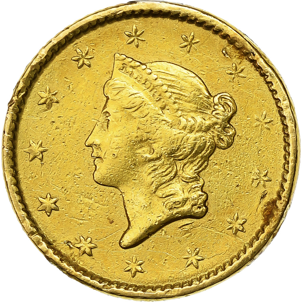 Stati Uniti, Dollar, Liberty Head, 1851, Philadelphia, Oro, BB