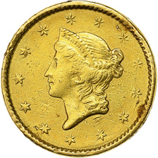 Stati Uniti, Dollar, Liberty Head, 1851, Philadelphia, Oro, BB