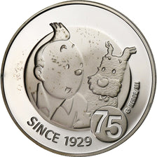 Belgium, 10 Euro, Tintin, 75th anniversary, Proof, 2004, Brussels, Silver