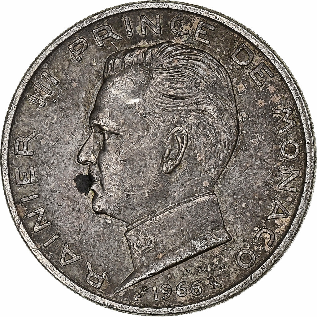 Monaco, Rainier III, 5 Francs, 1966, Argento, BB+