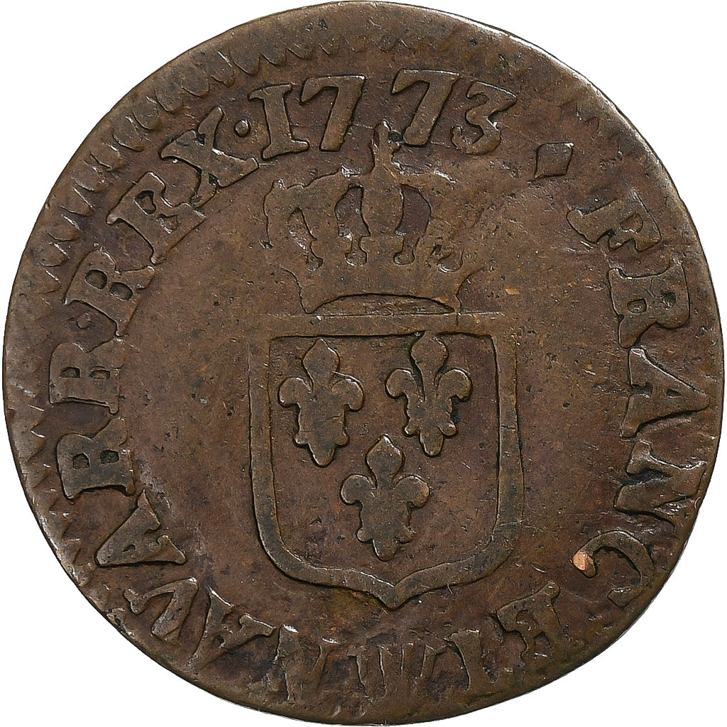 Francia, Louis XV, Liard à la Vieille Tête, 1773, Lille, Rame, MB, Gadoury:272