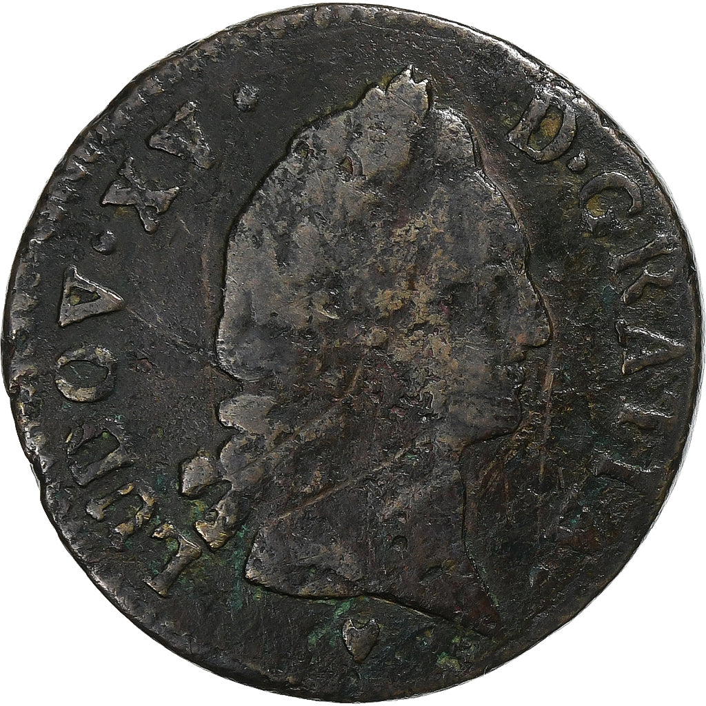 França, Louis XV, 1/2 Sol d'Aix, 1769, Aix, Cobre, VF(20-25)