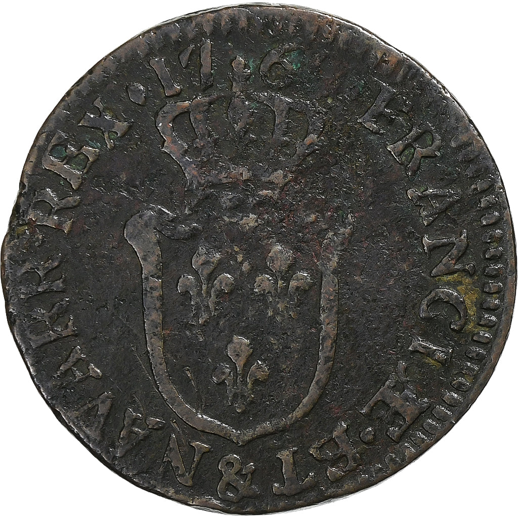 França, Louis XV, 1/2 Sol d'Aix, 1769, Aix, Cobre, VF(20-25)