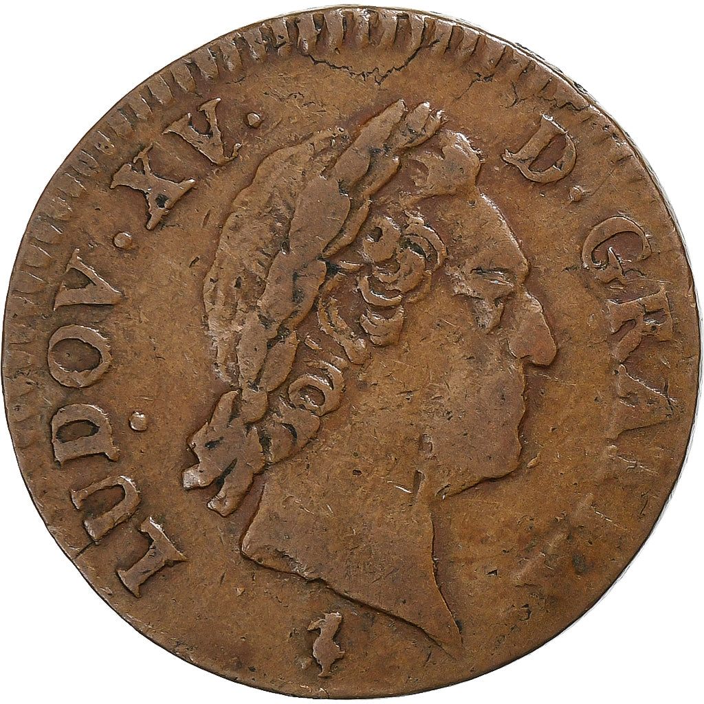 Frankrijk, Louis XV, 1/2 Sol, 1768, Paris, Koper, FR, Gadoury:275