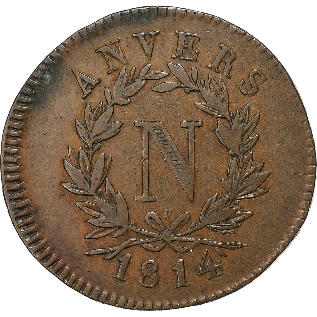 Frankreich, Napoleon I, 5 Centimes, Obsidionale, 1814, Anvers, Kupfer, S+