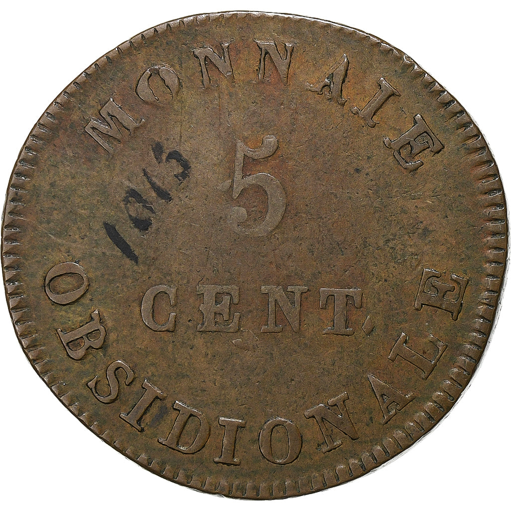 Frankreich, Napoleon I, 5 Centimes, Obsidionale, 1814, Anvers, Kupfer, S+