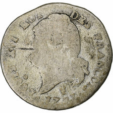 Francia, Louis XVI, 15 Sols, 1791 / AN 3, Limoges, Argento, B+