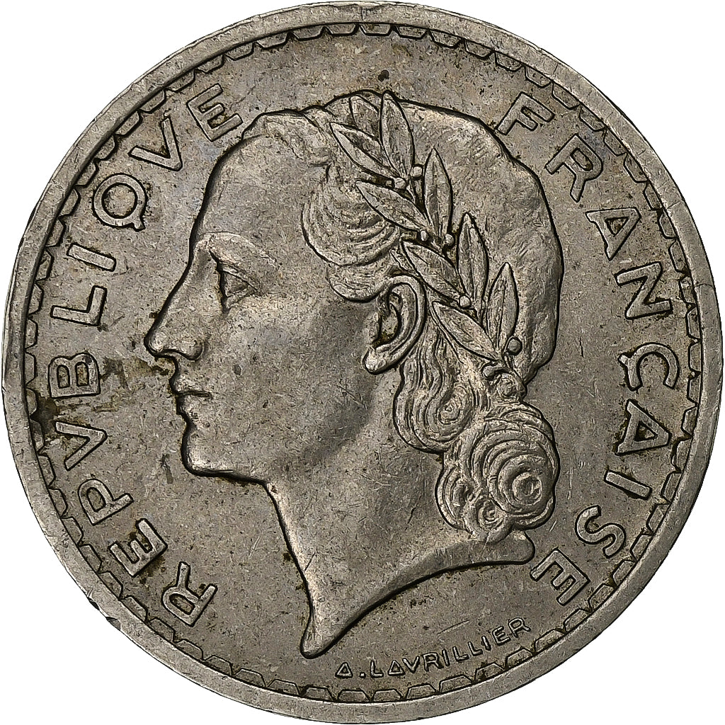 Francia, 5 Francs, Lavrillier, 1937, Paris, Nichel, SPL-, Gadoury:760