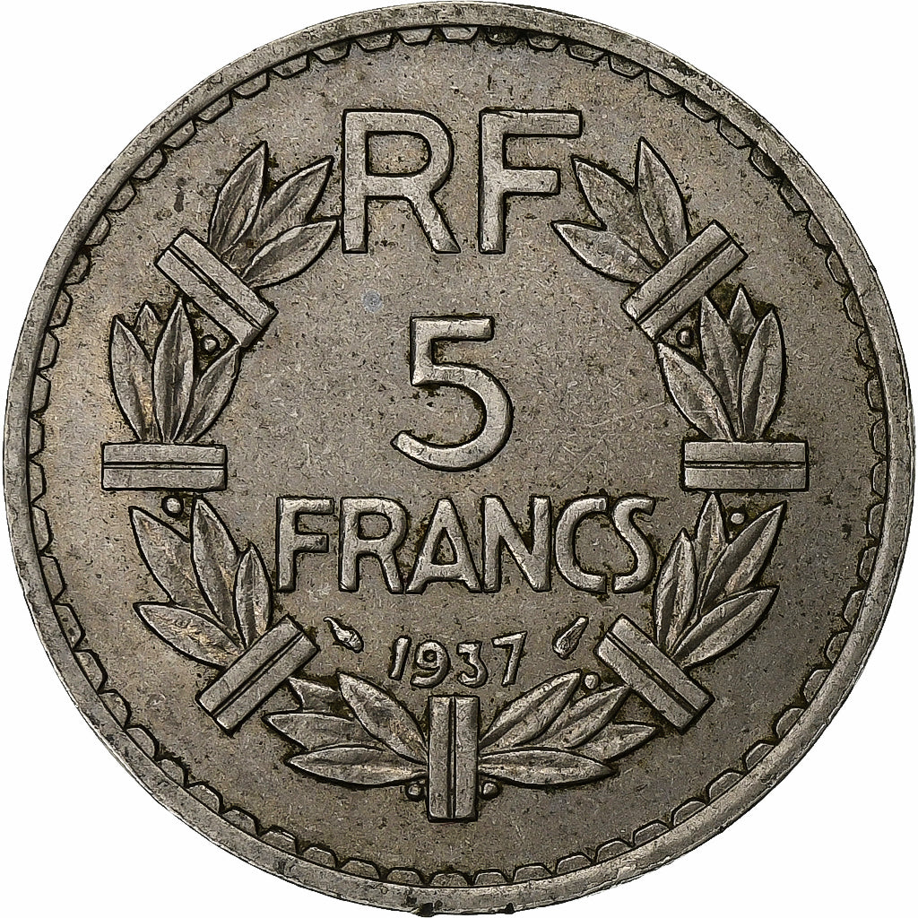 Francia, 5 Francs, Lavrillier, 1937, Paris, Nichel, SPL-, Gadoury:760