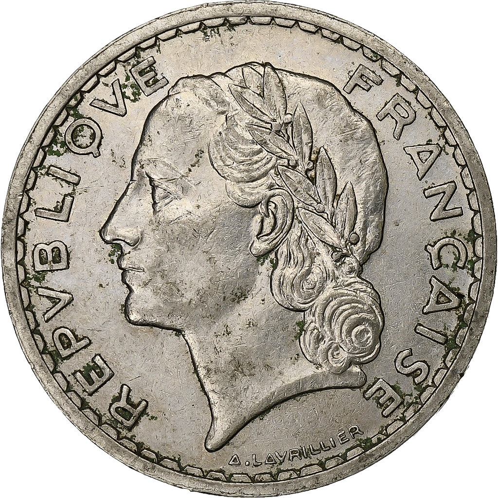 Frankreich, 5 Francs, Lavrillier, 1937, Paris, Nickel, VZ, Gadoury:760