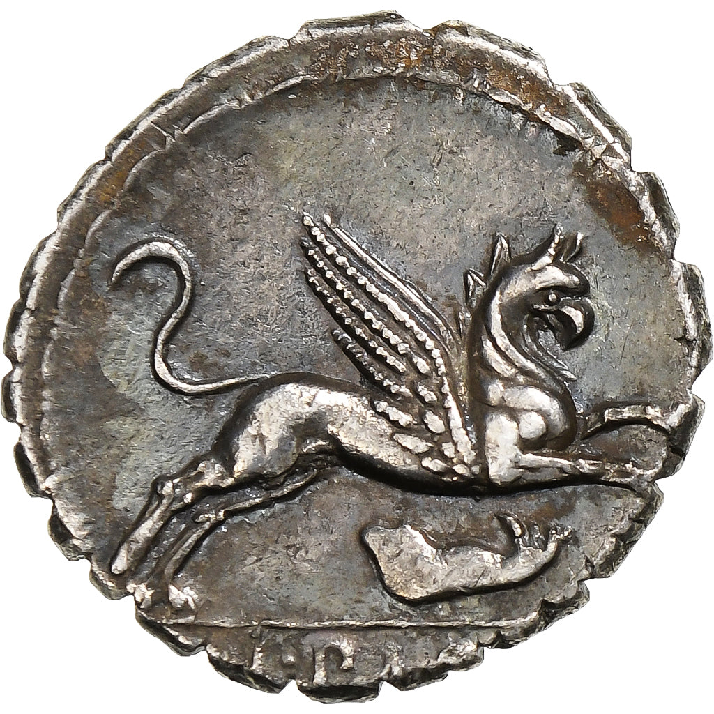 Papia, Denarius Serratus, 79 BC, Rome, Silver, MS(60-62), Crawford:384/1