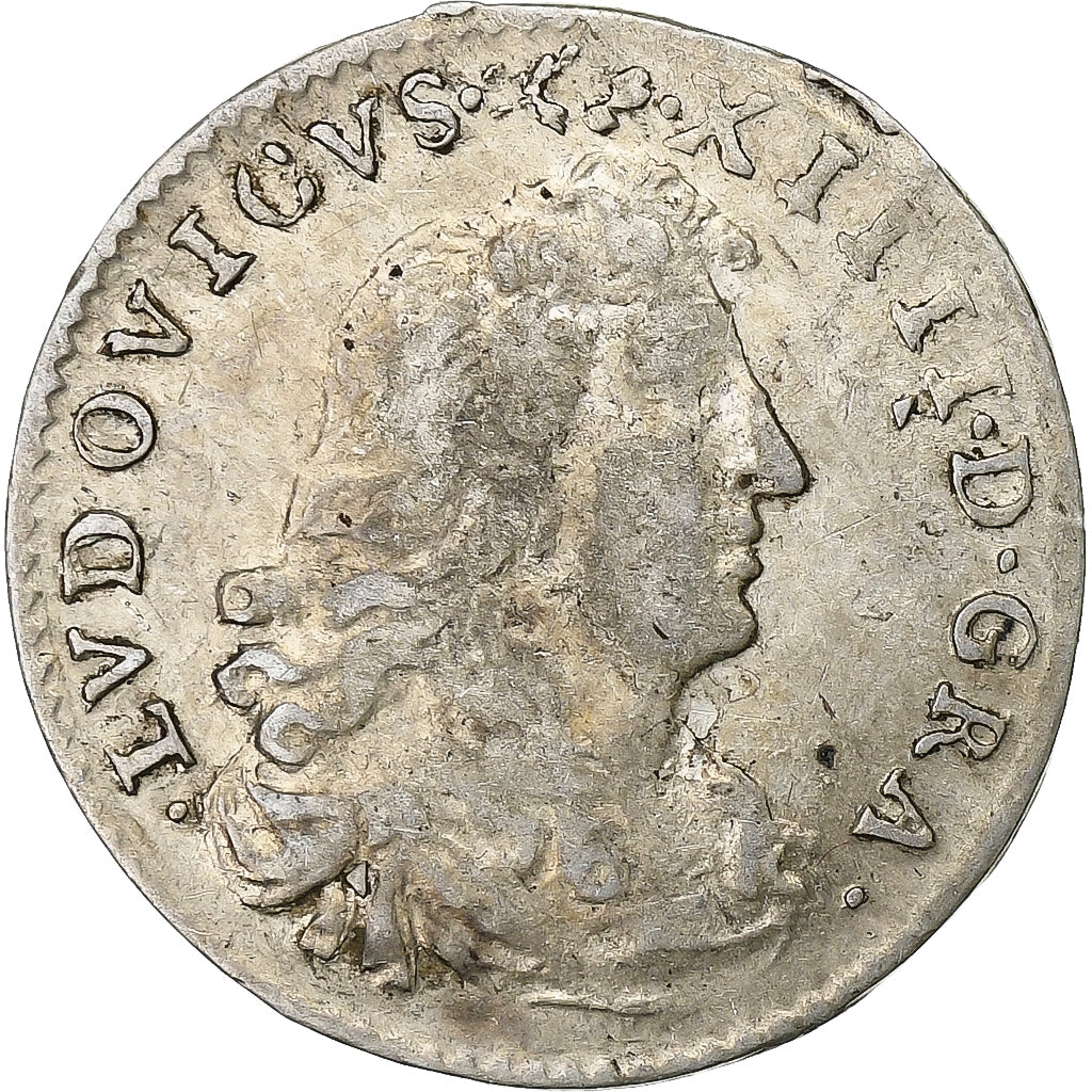 France, Louis XIV, 4 Sols des Traitants, 1676, Paris, Silver, VF(30-35)
