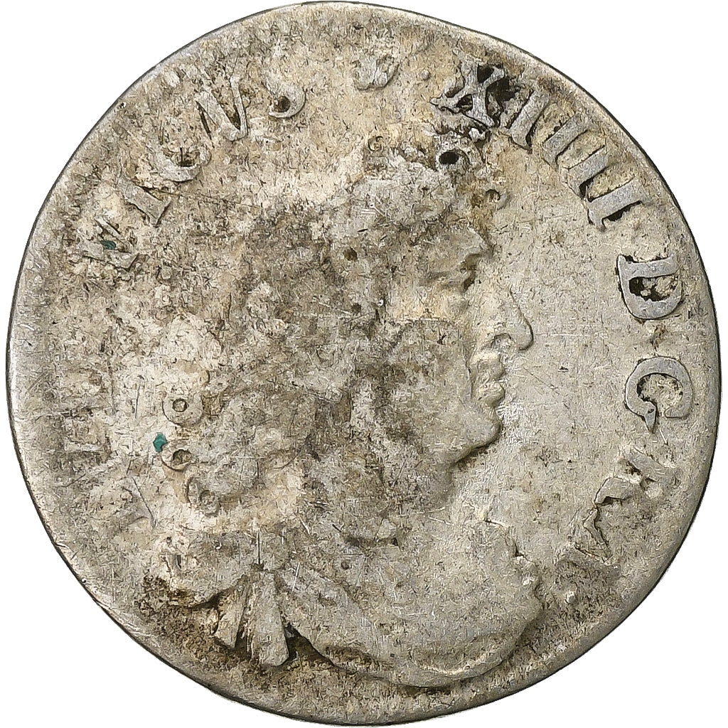 France, Louis XIV, 4 Sols des Traitants, 1675, Vimy, Silver, VF(20-25)