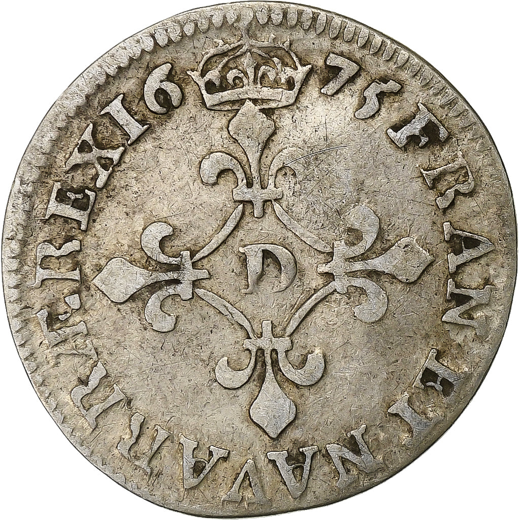 France, Louis XIV, 4 Sols des Traitants, 1675, Vimy, Silver, VF(20-25)