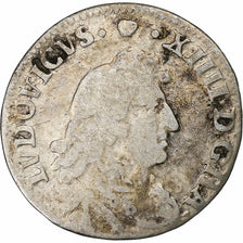 France, Louis XIV, 4 Sols des Traitants, 1675, Vimy, Silver, VF(20-25)
