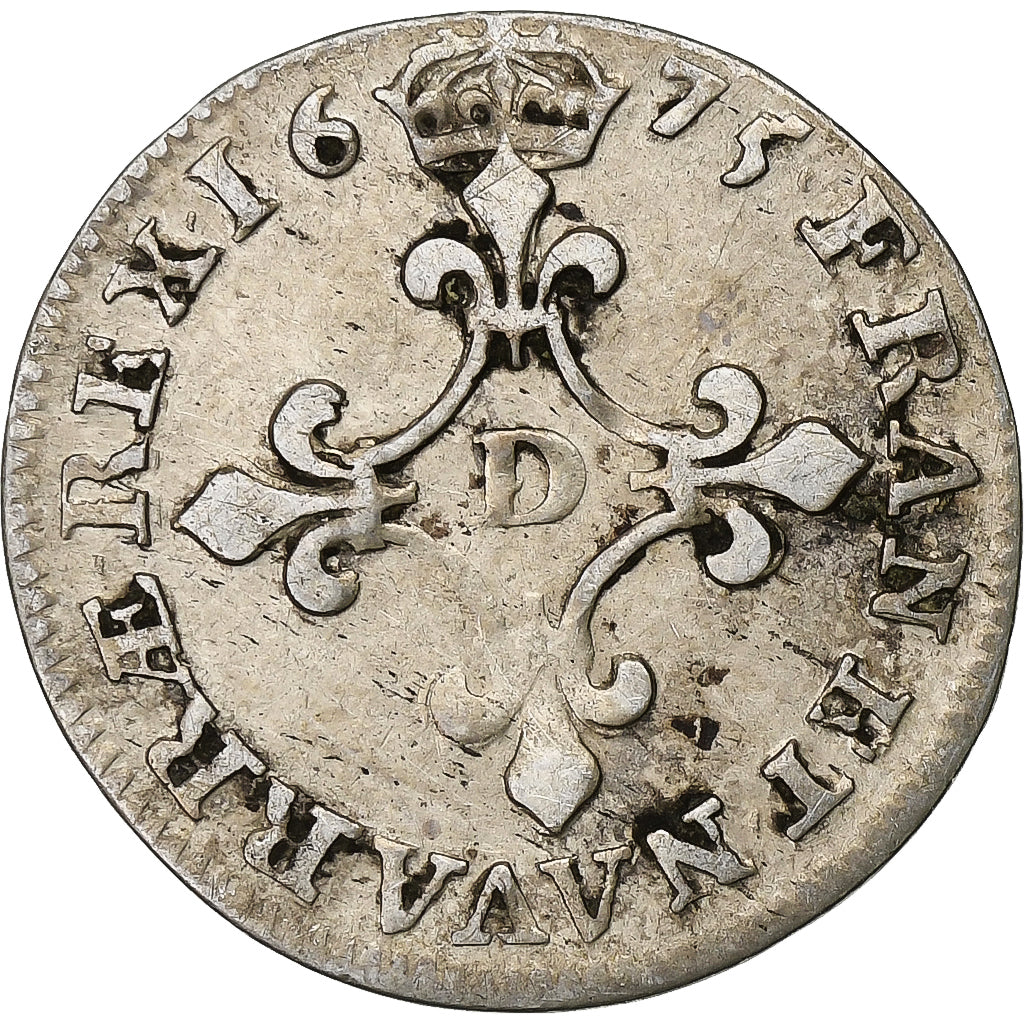 France, Louis XIV, 4 Sols des Traitants, 1675, Vimy, Silver, VF(20-25)
