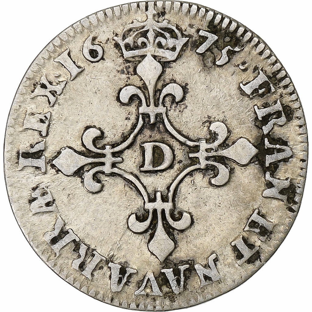 France, Louis XIV, 4 Sols des Traitants, 1675, Vimy, Silver, VF(20-25)