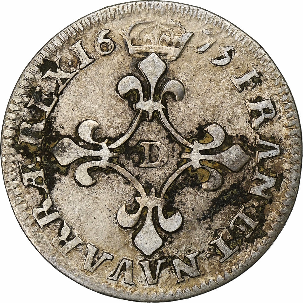 France, Louis XIV, 4 Sols des Traitants, 1675, Vimy, Silver, VF(20-25)