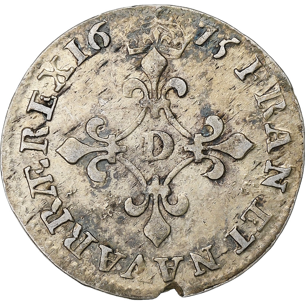 França, Louis XIV, 4 Sols des Traitants, 1675, Vimy, Prata, VF(30-35)
