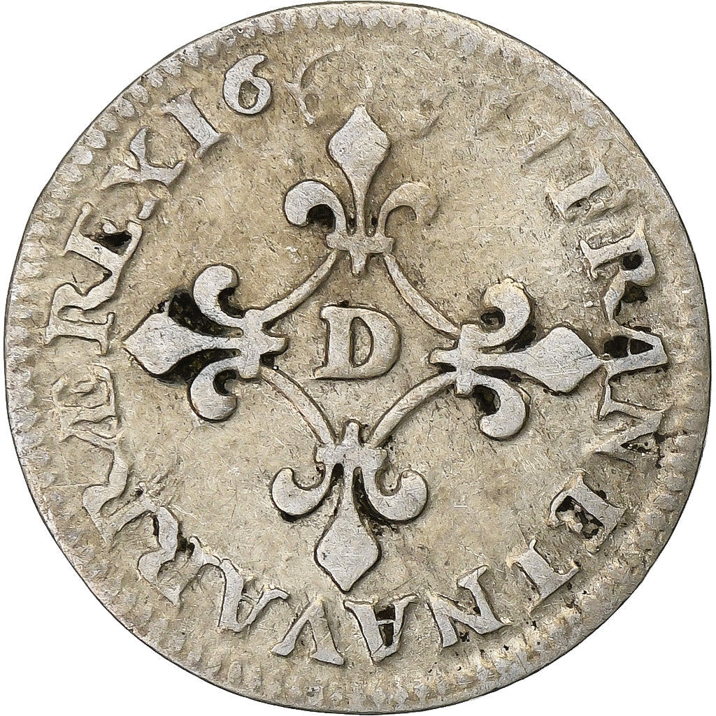 France, Louis XIV, 4 Sols des Traitants, 1677, Vimy, Silver, VF(20-25)