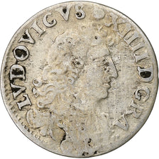 Francia, Louis XIV, 4 Sols des Traitants, 1677, Vimy, Argento, MB+, Gadoury:103