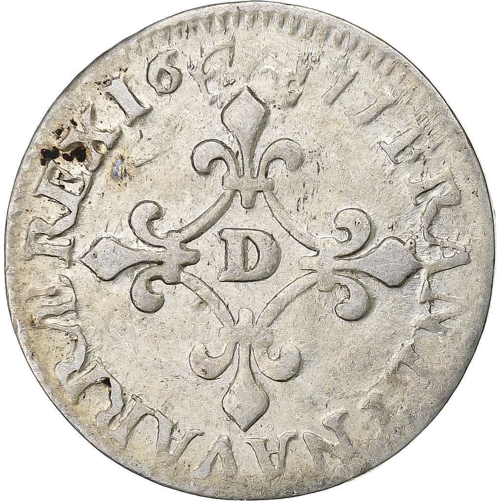 Francia, Louis XIV, 4 Sols des Traitants, 1677, Vimy, Argento, MB+, Gadoury:103