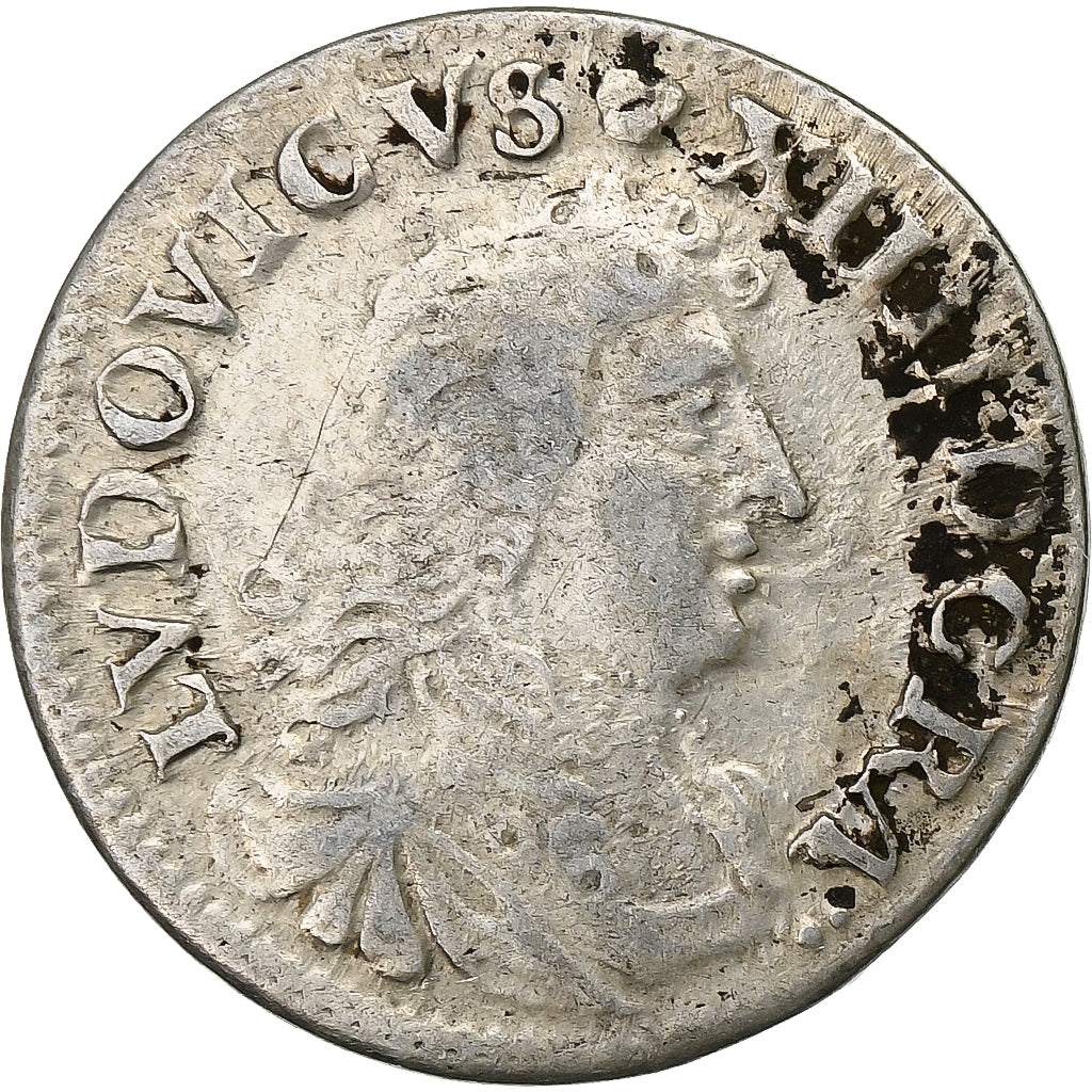 França, Louis XIV, 4 Sols des Traitants, 1677, Vimy, Prata, EF(40-45)