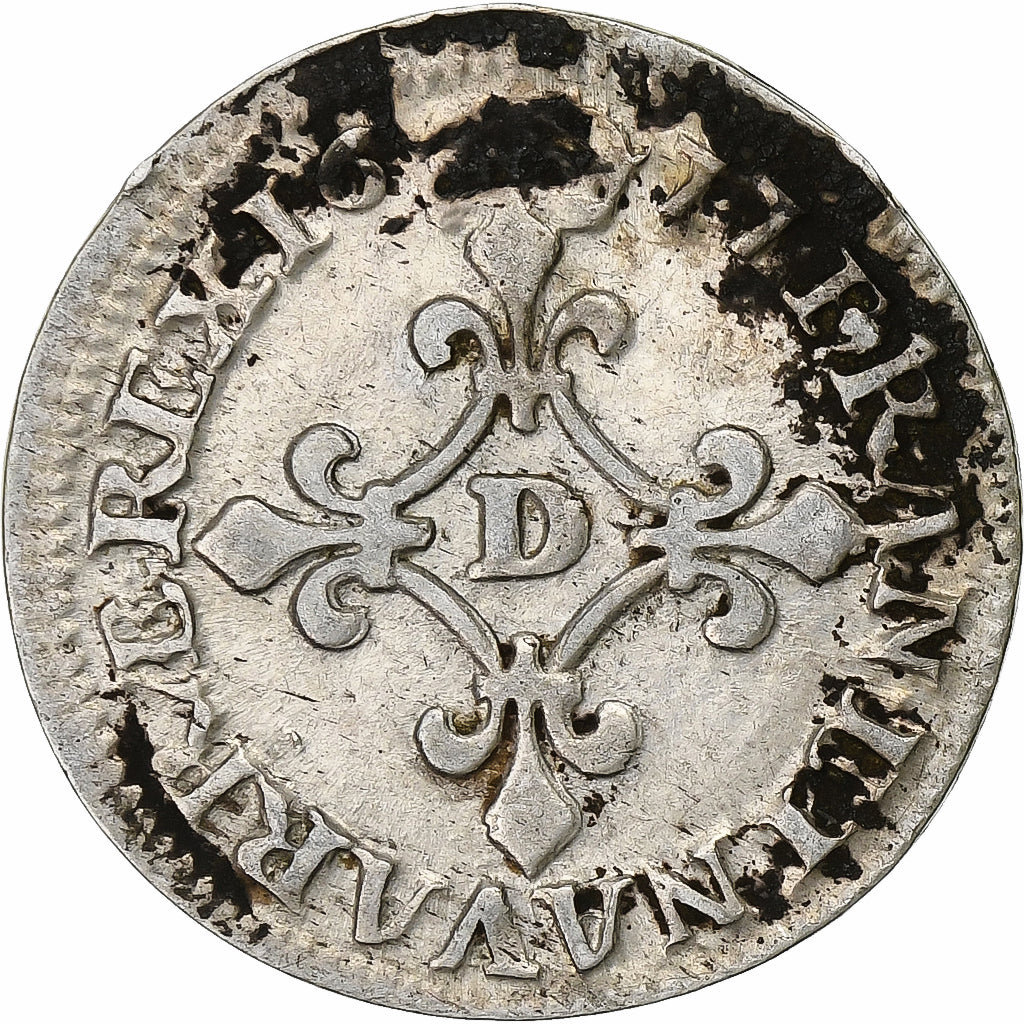França, Louis XIV, 4 Sols des Traitants, 1677, Vimy, Prata, EF(40-45)