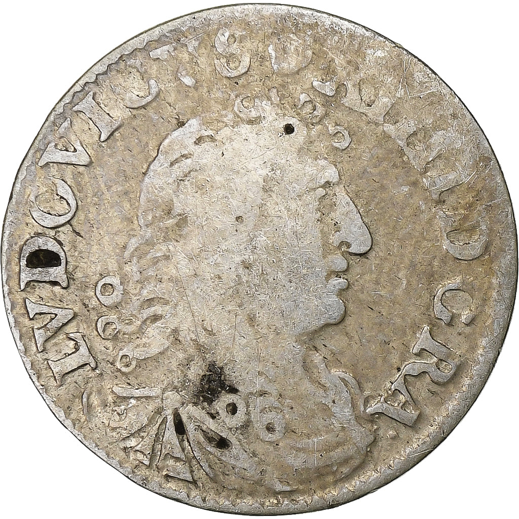 Francia, Louis XIV, 4 Sols des Traitants, 1676, Vimy, Argento, MB, Gadoury:103