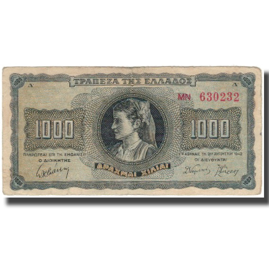 Banknote, Greece, 1000 Drachmai, 1942, KM:118a, EF(40-45)