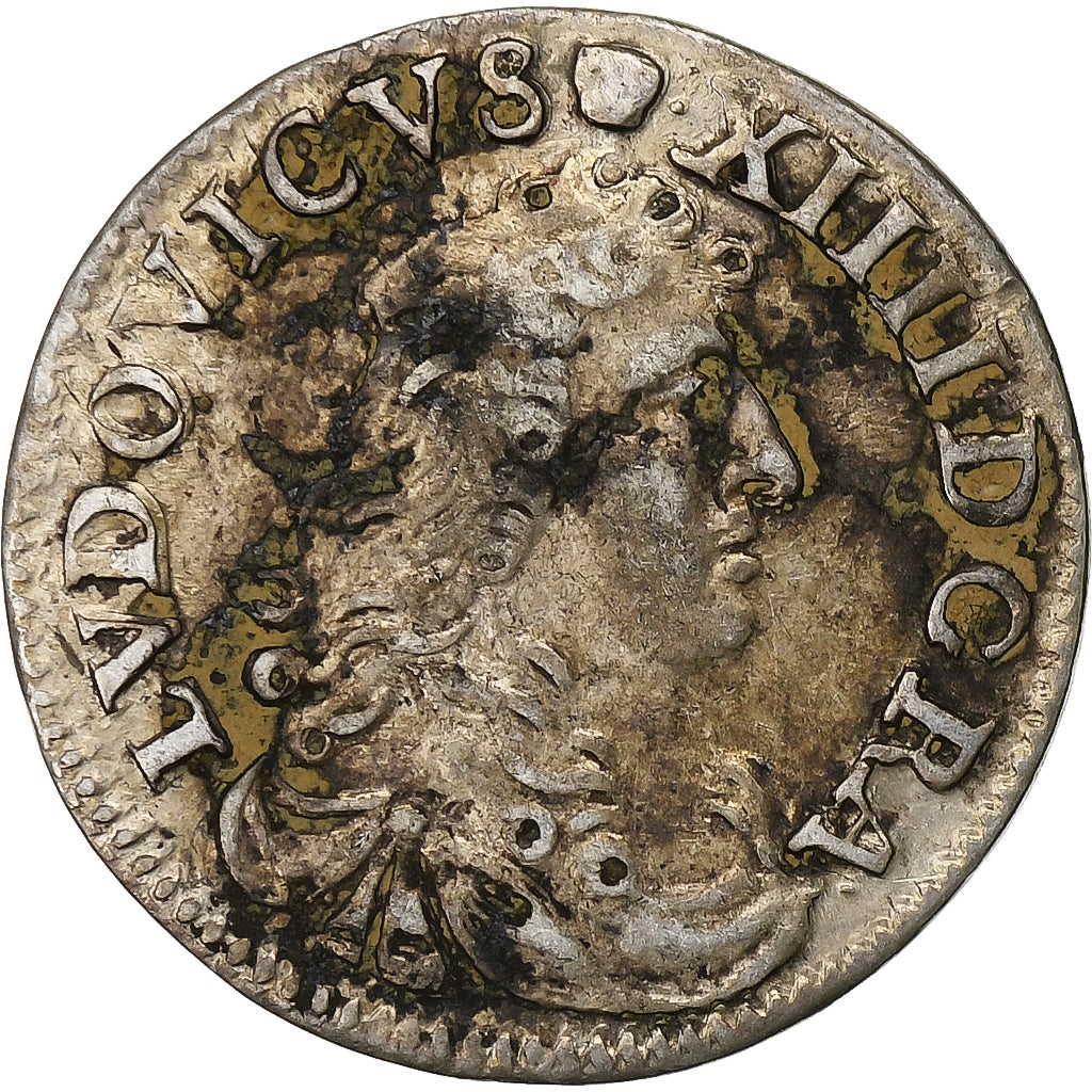 França, Louis XIV, 4 Sols des Traitants, 1676, Vimy, Prata, EF(40-45)