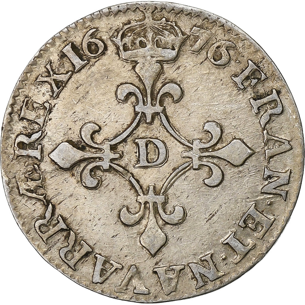 França, Louis XIV, 4 Sols des Traitants, 1676, Vimy, Prata, EF(40-45)