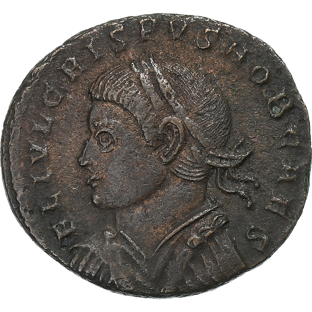 Crispus, Follis, 324-325, Trier, Bronzo, BB+, RIC:452