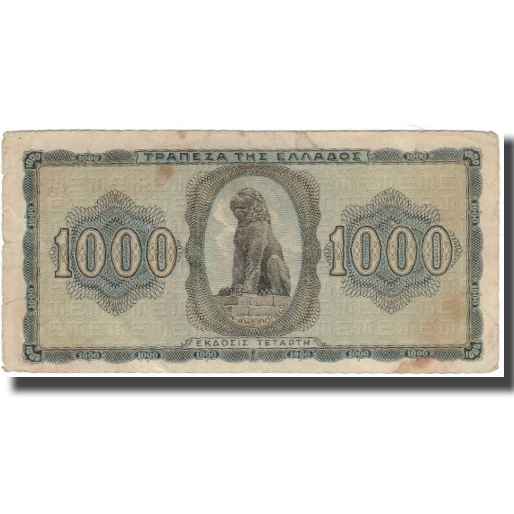 Billet, Grèce, 1000 Drachmai, 1942, KM:118a, TB+