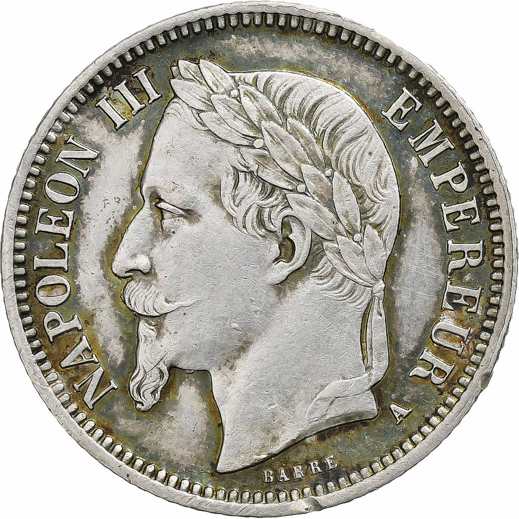Frankrijk, Napoleon III, 1 Franc, 1868, Paris, Zilver, ZF, Gadoury:463