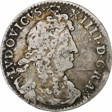 France, Louis XIV, 4 Sols des Traitants, 1676, Paris, Silver, VF(30-35)