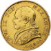 Papal States, Pius IX, 20 Lire, 1866 - Anno XX, Rome, Złoto, AU(50-53)