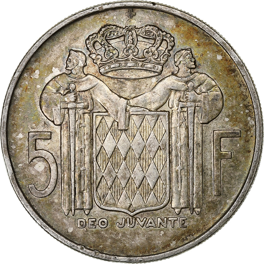 Monaco, Rainier III, 5 Francs, 1966, Argento, BB+, Gadoury:MC152.