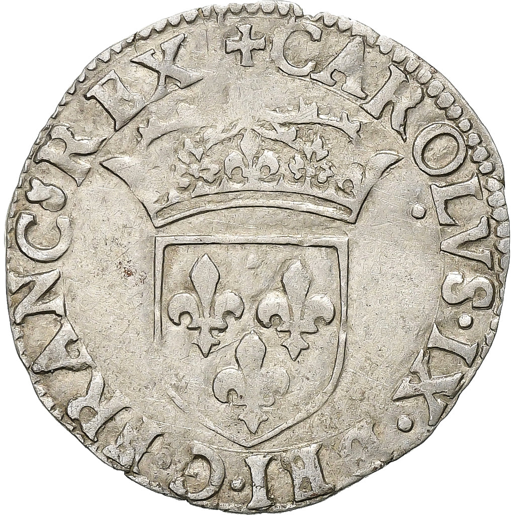 France, Charles IX, Sol Parisis, 1565, Toulouse, 1st Type, Billon, VF(30-35)