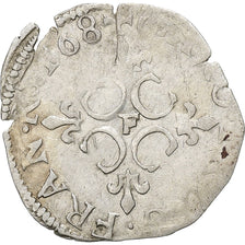 France, Charles IX, Sol Parisis, 1568, Angers, 2nd type, Billon, EF(40-45)