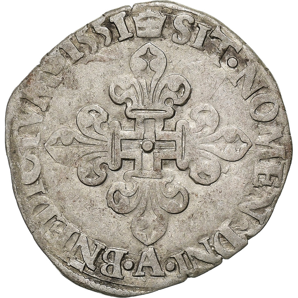Frankrijk, Henri II, Sol Parisis, 1551, Paris, Billon, FR+, Gadoury:362