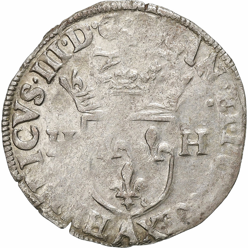 Frankrijk, Henri III, Douzain aux deux H, 1577, Paris, 1st Type, Billon, ZF