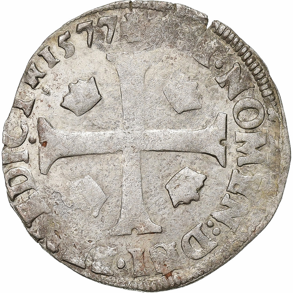 Frankrijk, Henri III, Douzain aux deux H, 1577, Paris, 1st Type, Billon, ZF