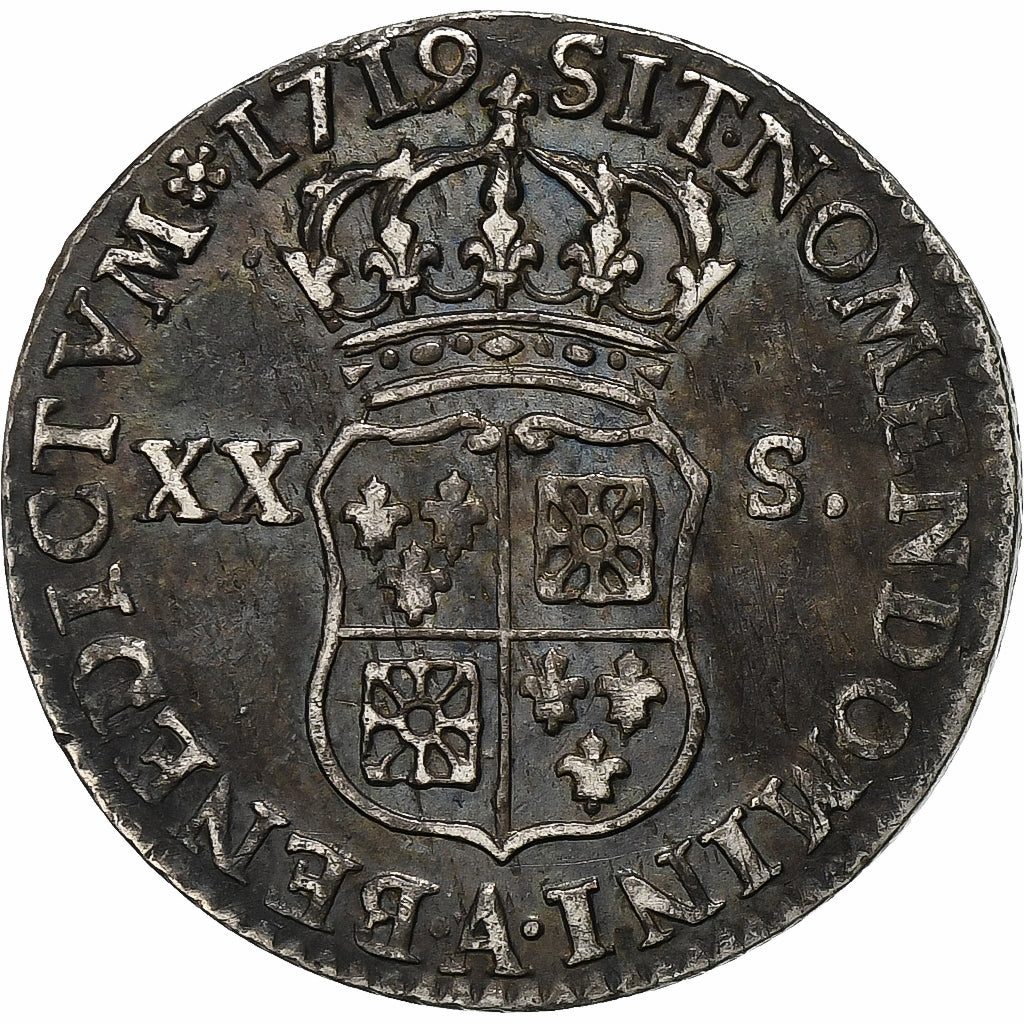 Frankreich, Louis XV, 1/6 Écu (XX-S) de France-Navarre, 1719, Paris, Silber