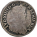 França, Louis XIV, 1/12 Ecu à la mèche longue, 1653, Rouen, Prata, VF(30-35)