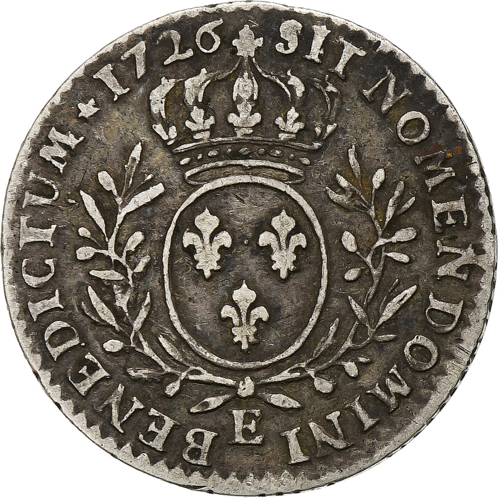 Francia, Louis XV, 1/10 Écu aux branches d'olivier, 1726, Tours, Argento, MB+