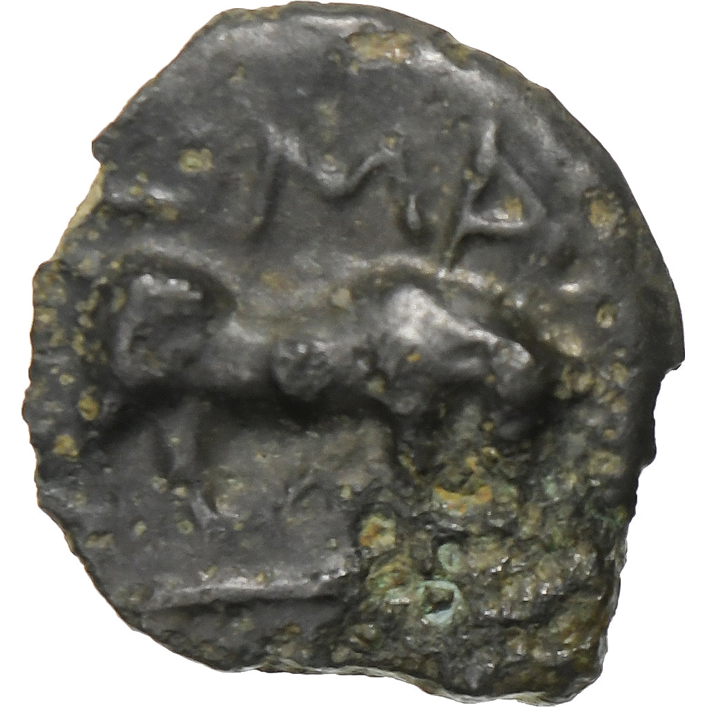 Bituriges Cubi, Uncertain, Potin MA au taureau, 1st century BC, Bronzen, FR+