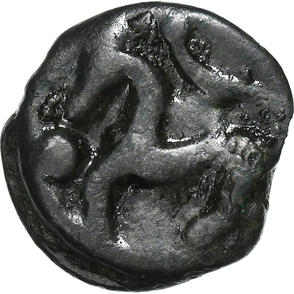 Senones, potin à la tête d’indien, ca. 80-50 BC, Bronzo, MB+